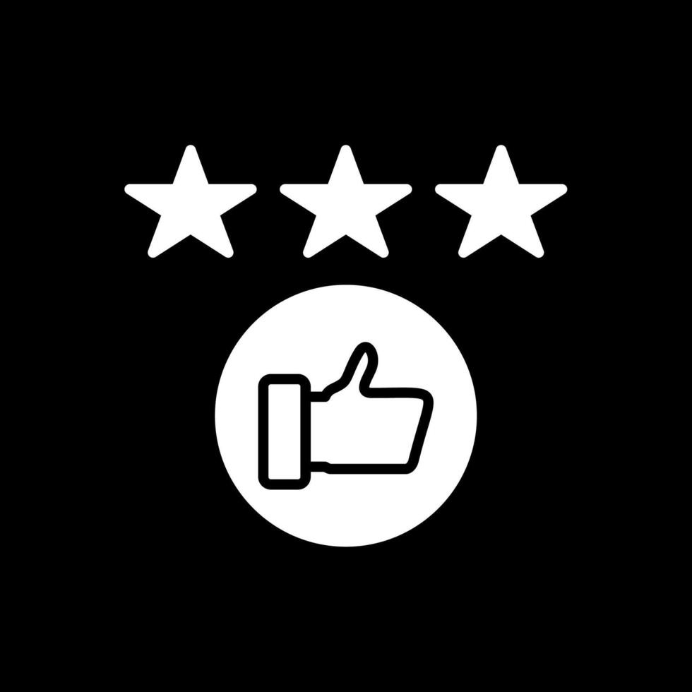 Rating Glyph Inverted Icon Design vector