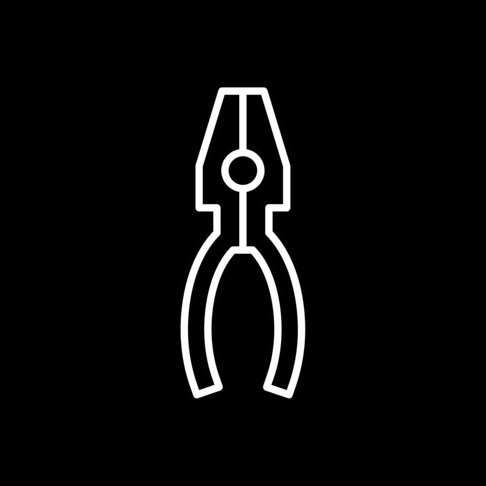 Pliers Line Inverted Icon Design vector