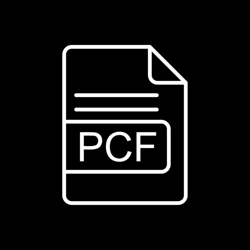 PCF File Format Line Inverted Icon Design vector