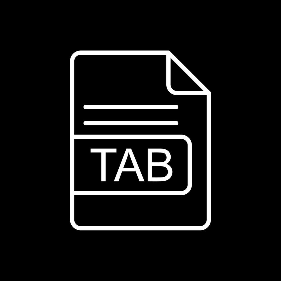TAB File Format Line Inverted Icon Design vector