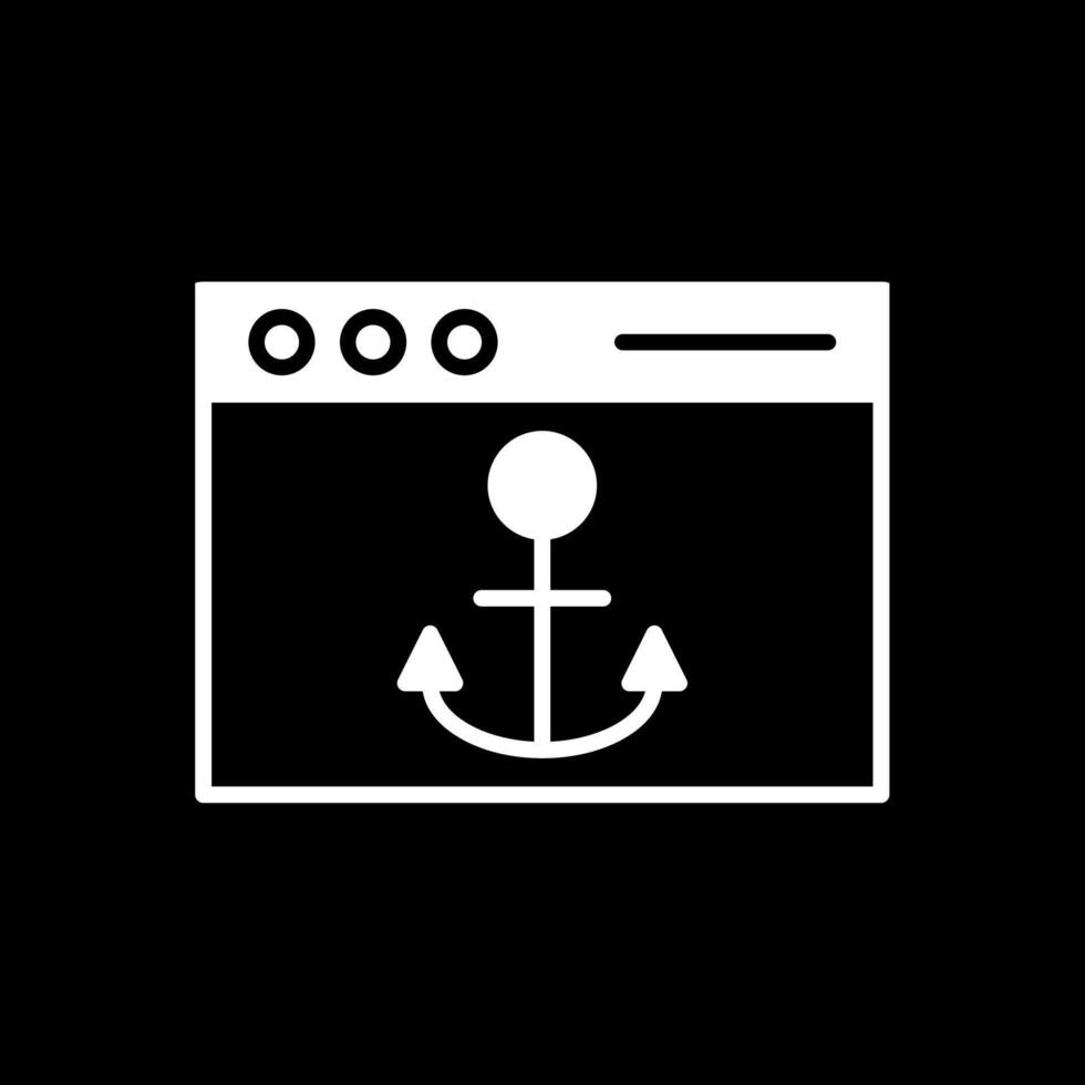 Anchor Text Glyph Inverted Icon Design vector