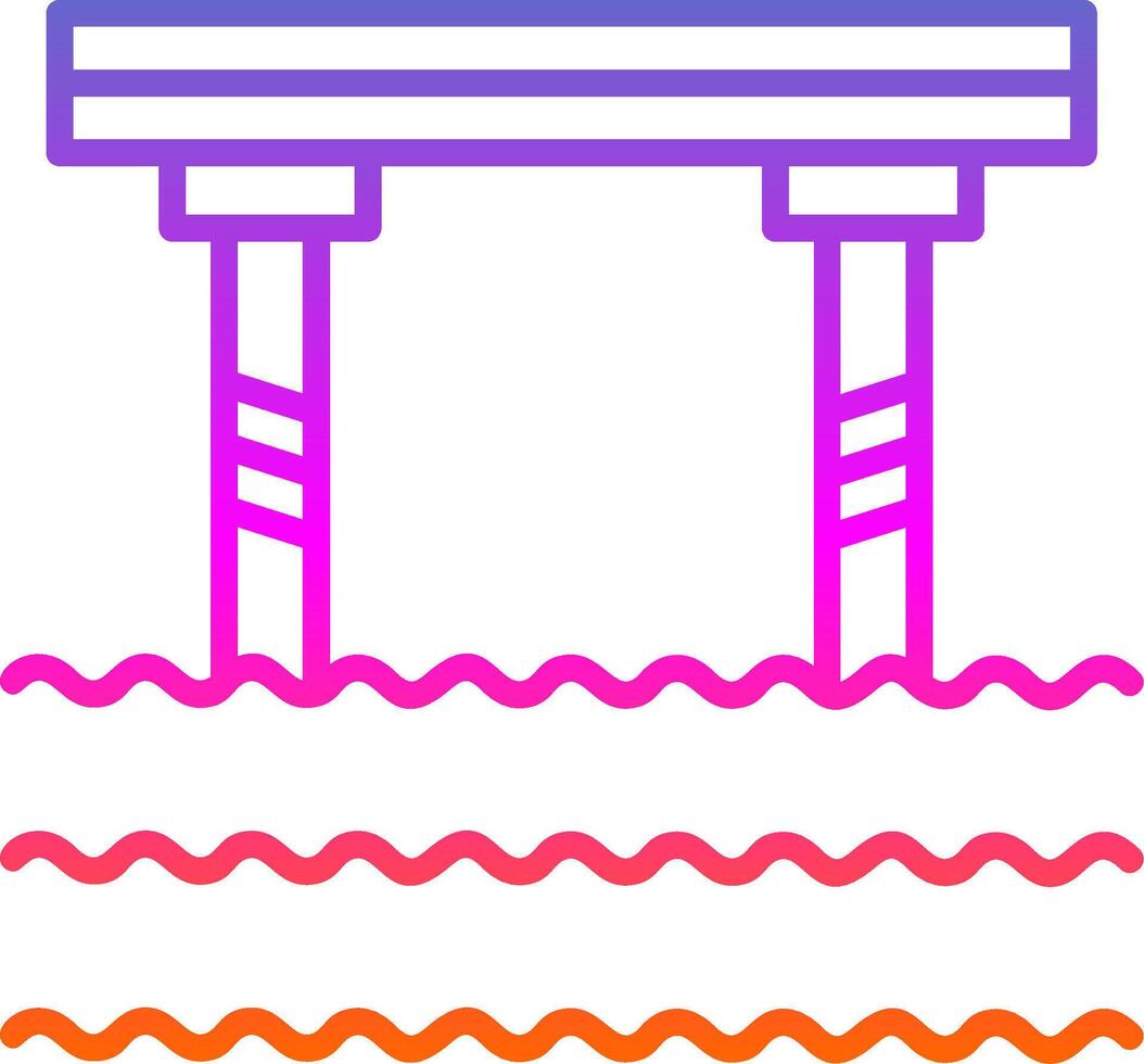 Bridge Line Gradient Icon Design vector