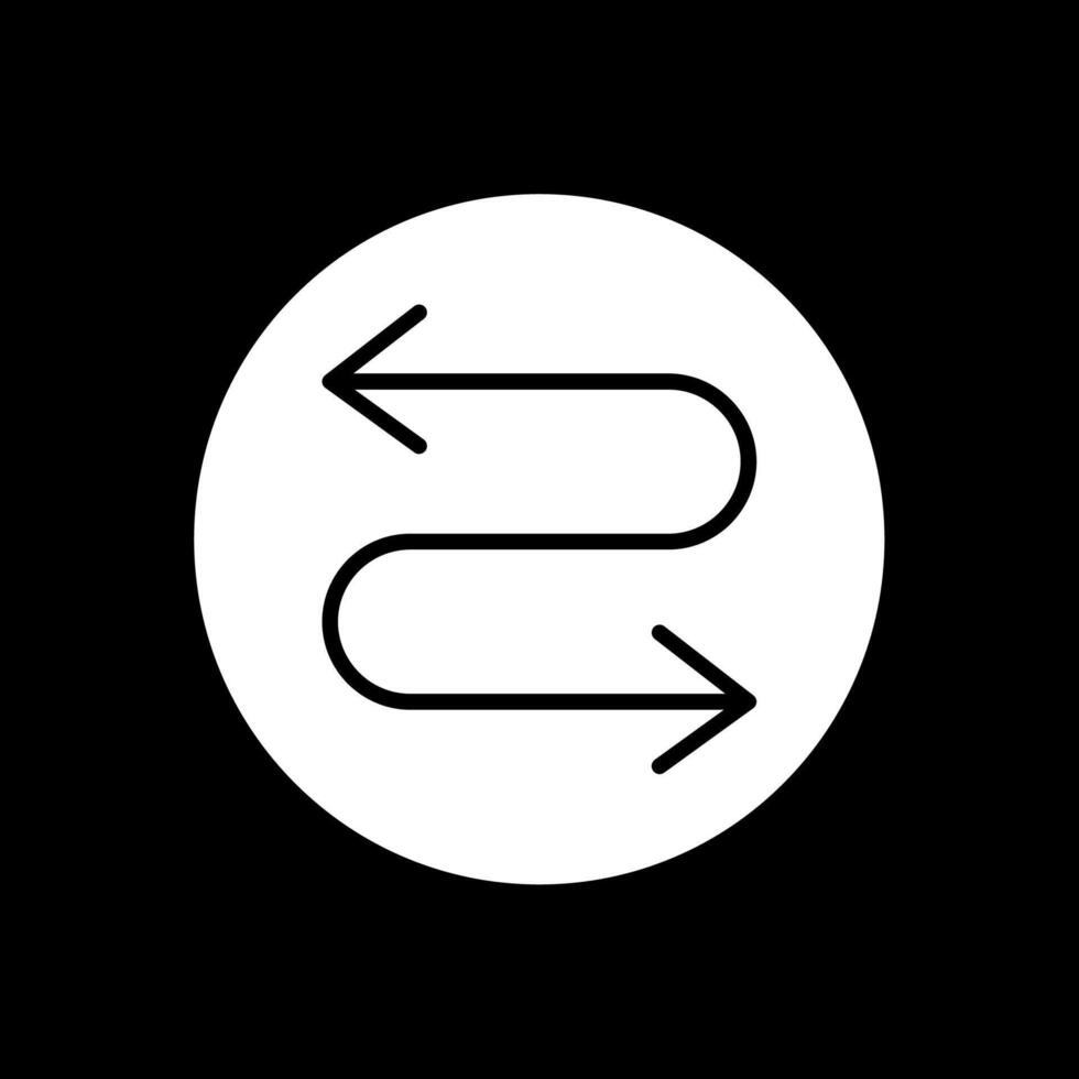 Zigzag Arrow Glyph Inverted Icon Design vector