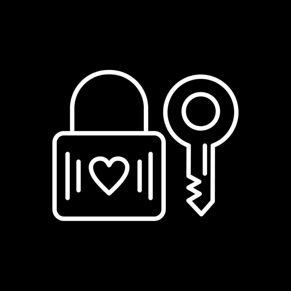 Heart Lock Line Inverted Icon Design vector