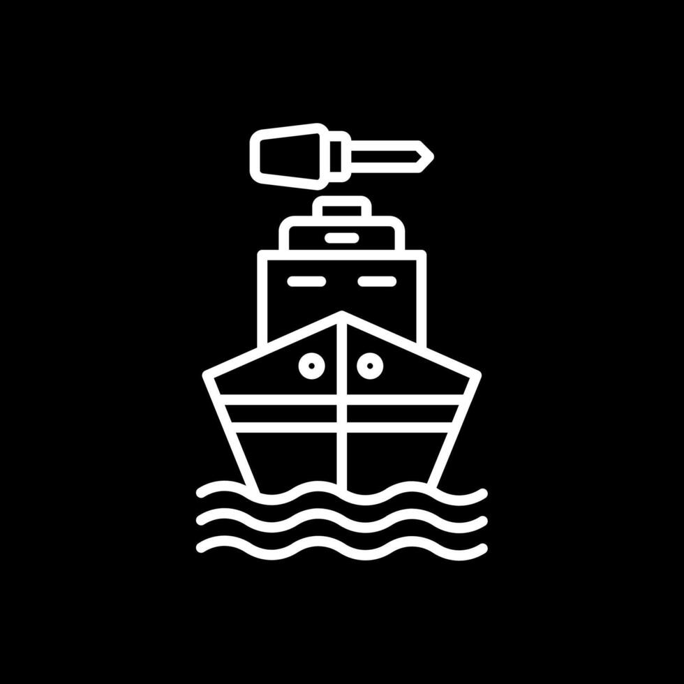 Boat Line Inverted Icon Design vector