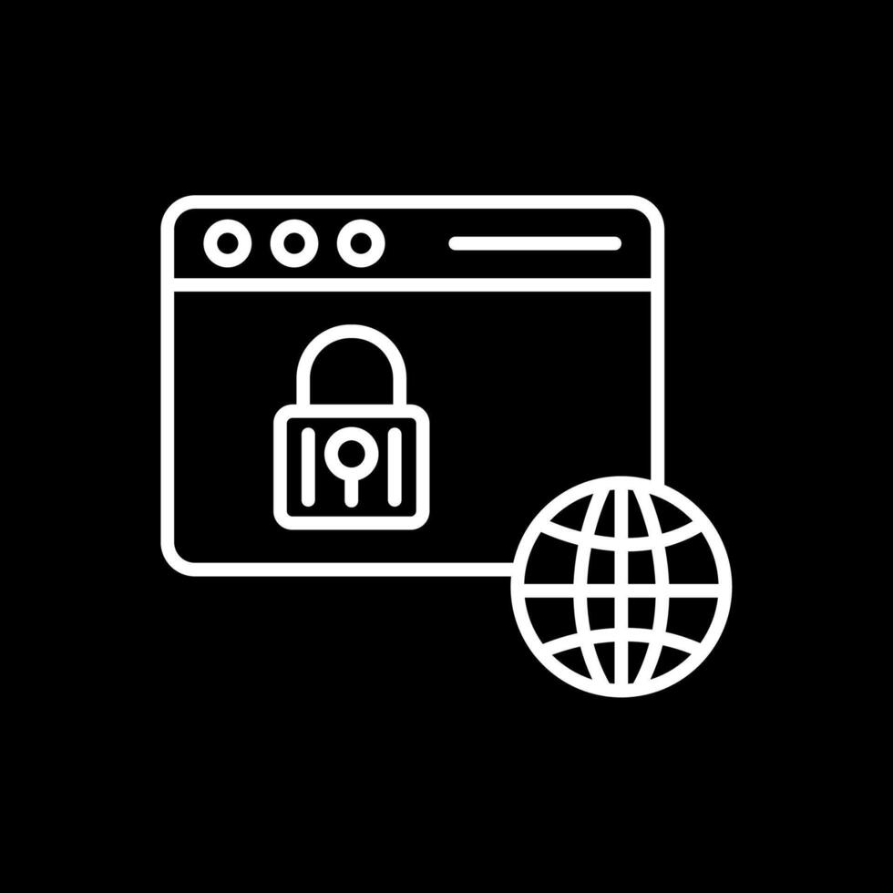 Web Security Line Inverted Icon Design vector