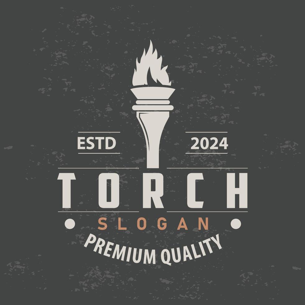 Illustration black silhouette torch logo flame design olympic sport victory inspiration vector