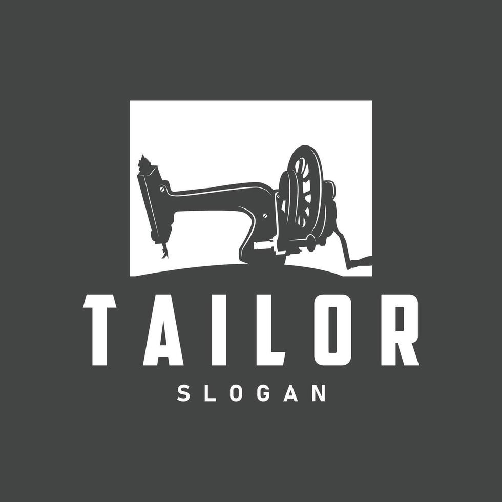 Tailor Logo, Needle and Thread, Retro Vintage Simple Minimalist Old Inspiration Design vector