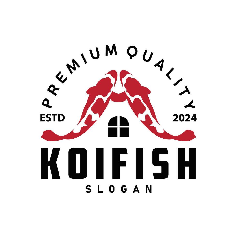 Koi Fish Logo Simple Design Illustration vector