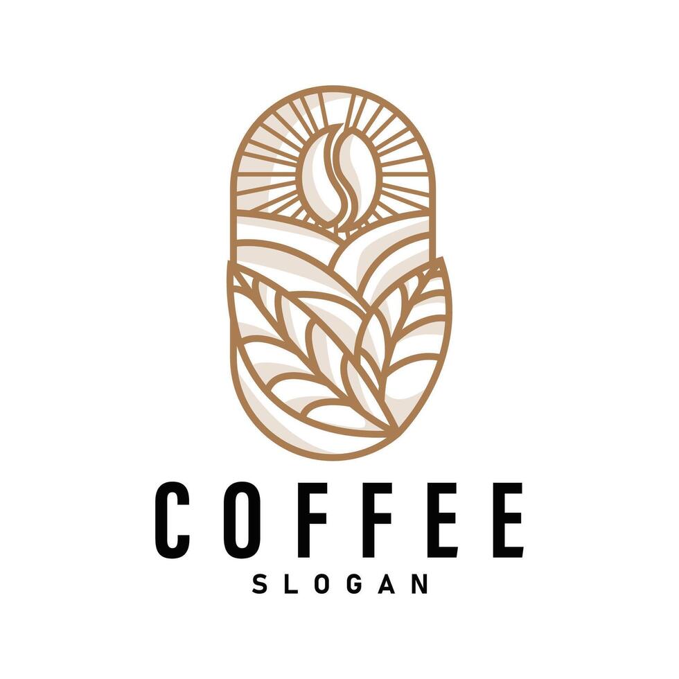 Simple caffeine drink coffee logo design cafe business coffee beans, bar, restaurant vintage model vector