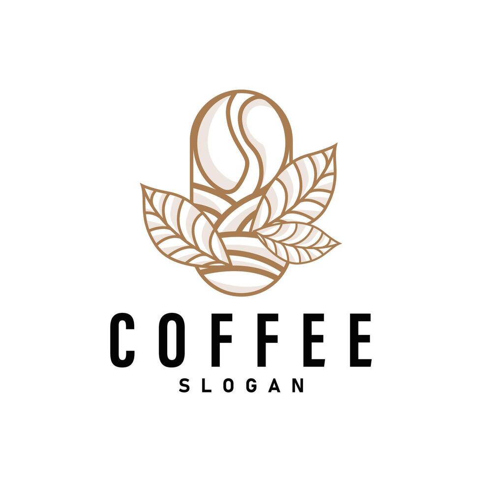 Simple caffeine drink coffee logo design cafe business coffee beans, bar, restaurant vintage model vector