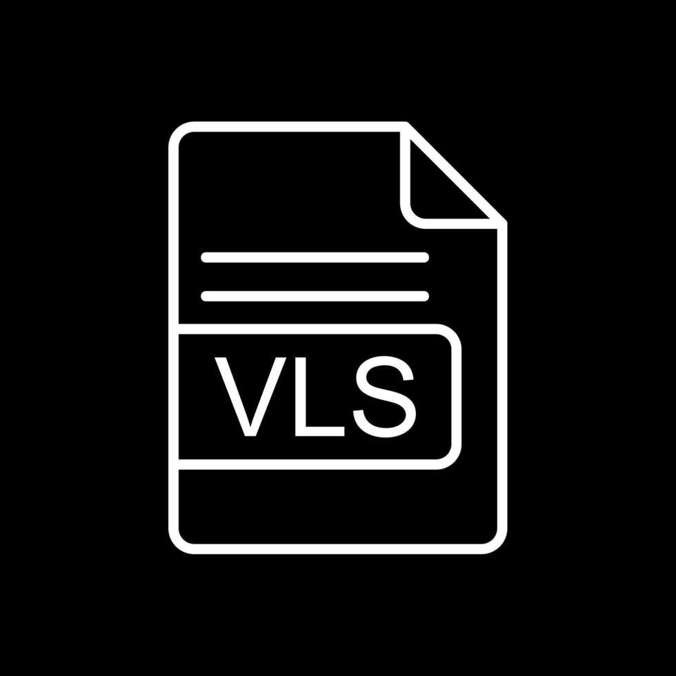 vls archivo formato línea invertido icono diseño vector