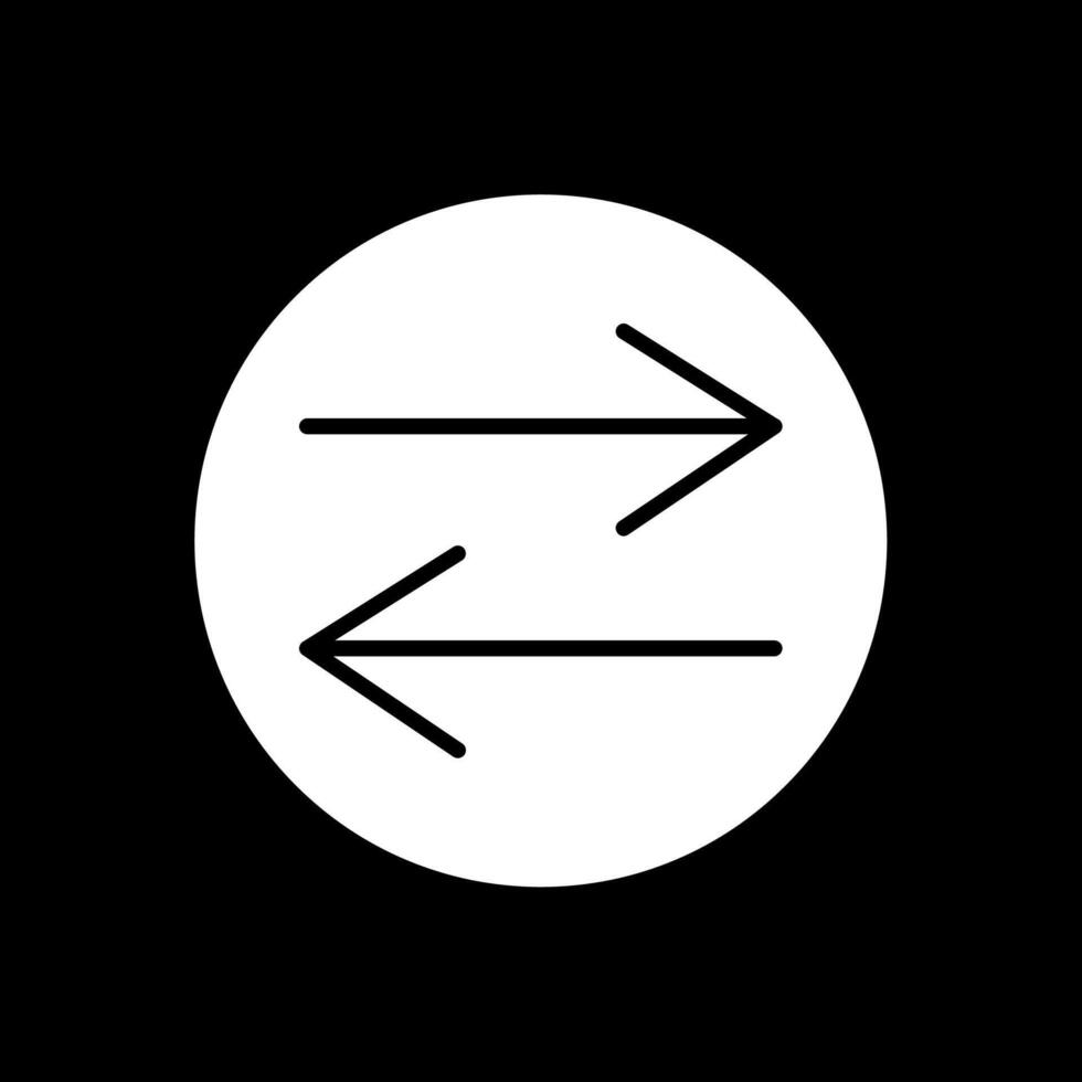 Swap Glyph Inverted Icon Design vector