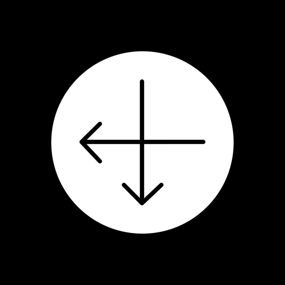 Intersect Glyph Inverted Icon Design vector