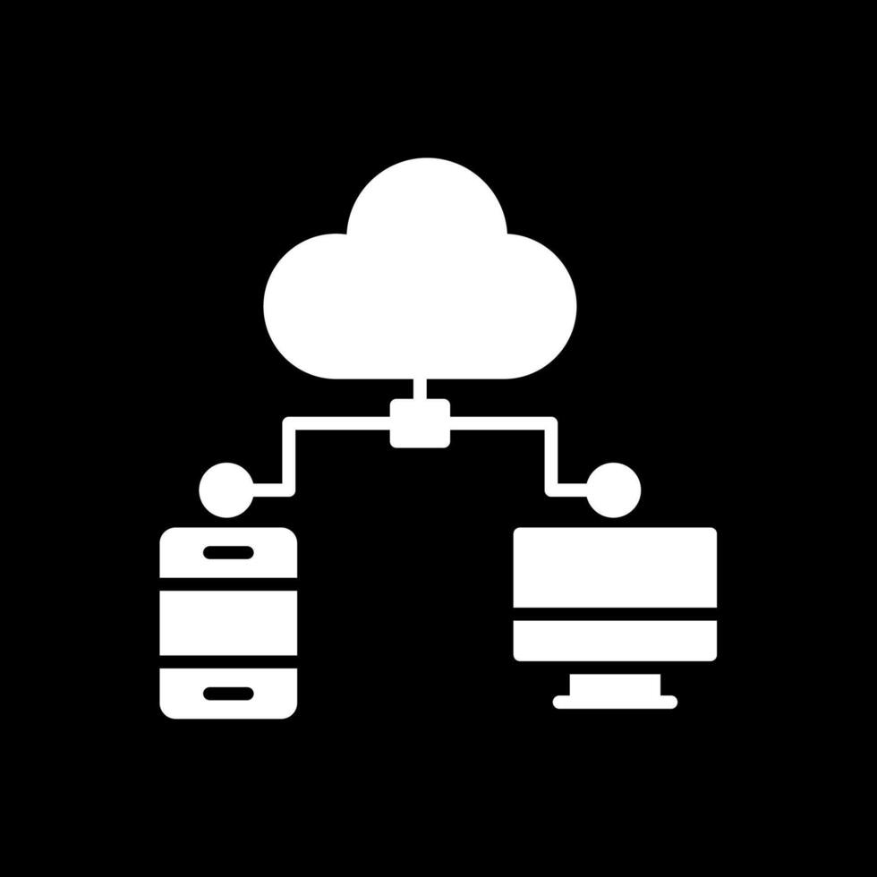 Cloud Computing Glyph Inverted Icon Design vector