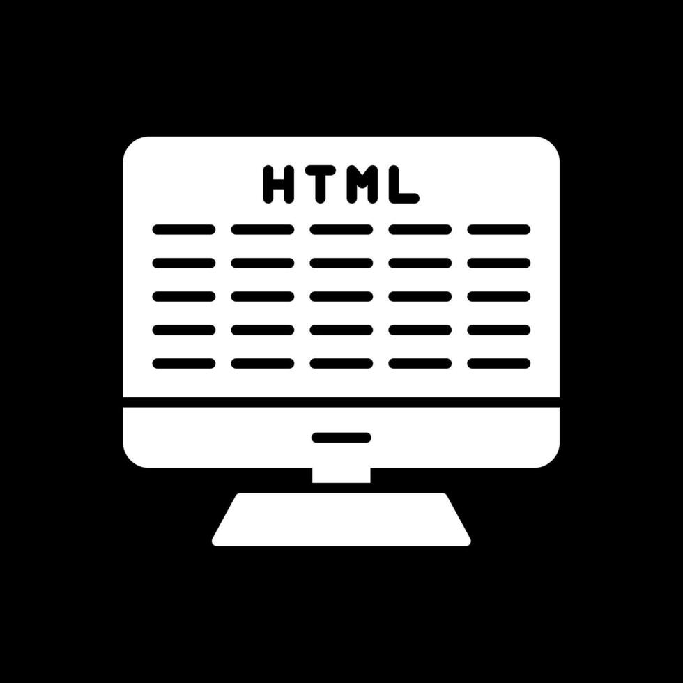 Web Development Glyph Inverted Icon Design vector