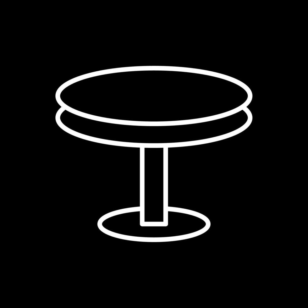 Round Table Line Inverted Icon Design vector