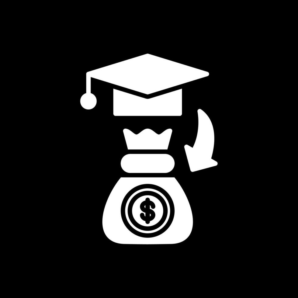 Scholarship Glyph Inverted Icon Design vector