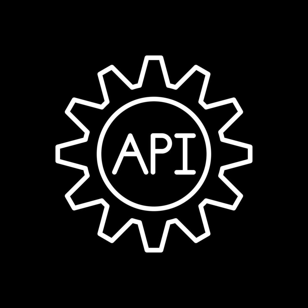 Api Line Inverted Icon Design vector