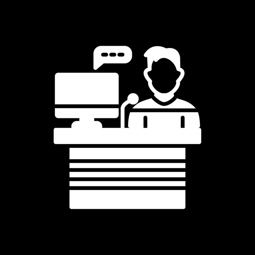 Analyst Glyph Inverted Icon Design vector