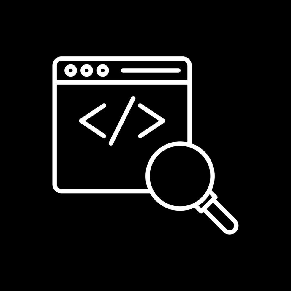Code Review Line Inverted Icon Design vector
