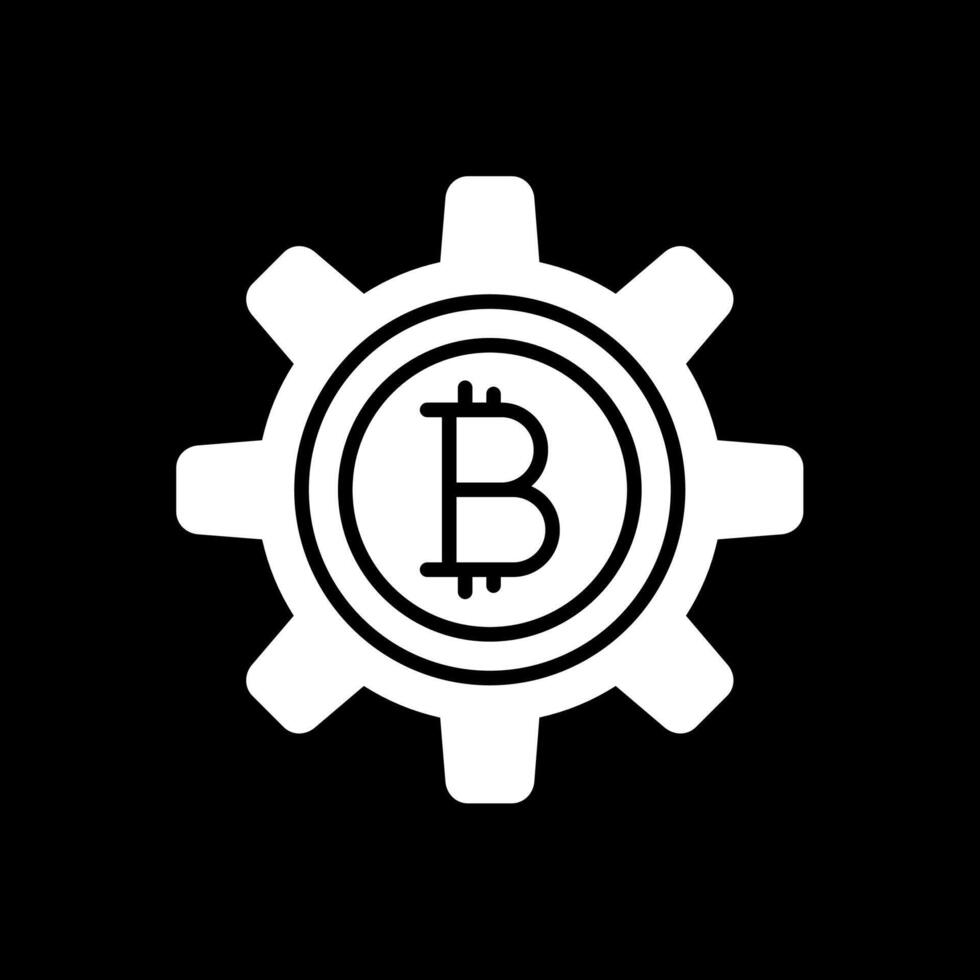 bitcoin administración glifo invertido icono diseño vector