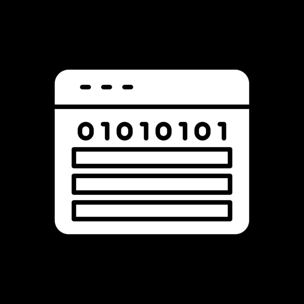 Web Programming Glyph Inverted Icon Design vector