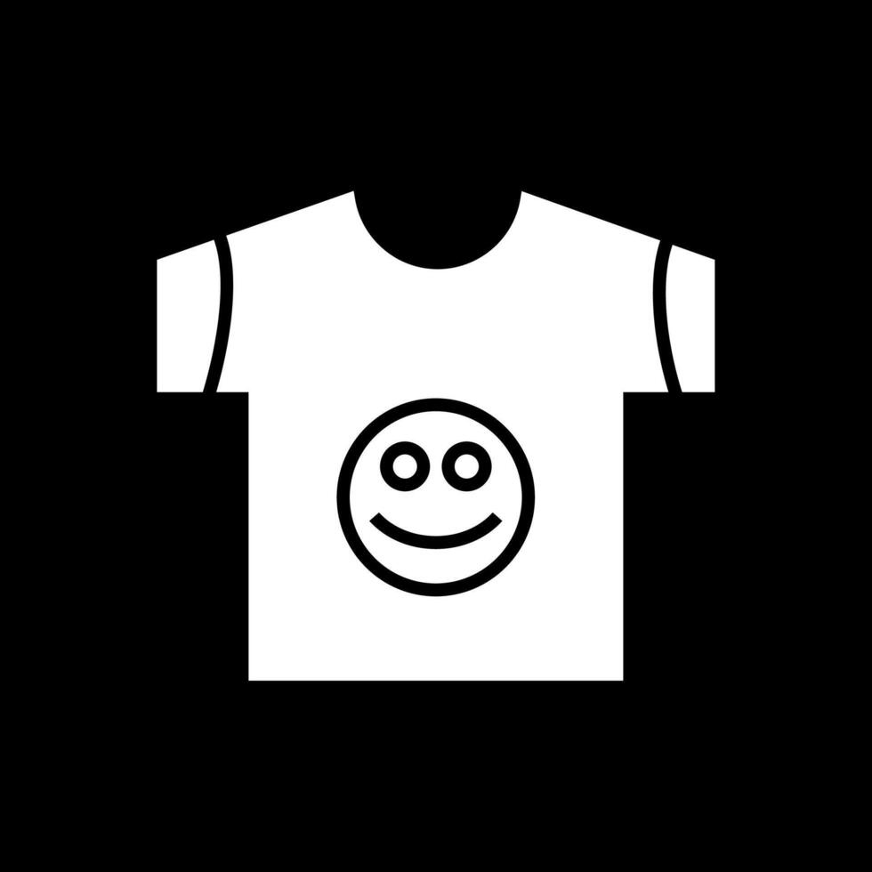 t camisa glifo invertido icono diseño vector