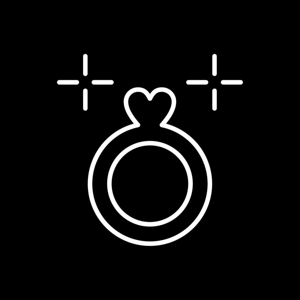 Wedding Ring Line Inverted Icon Design vector