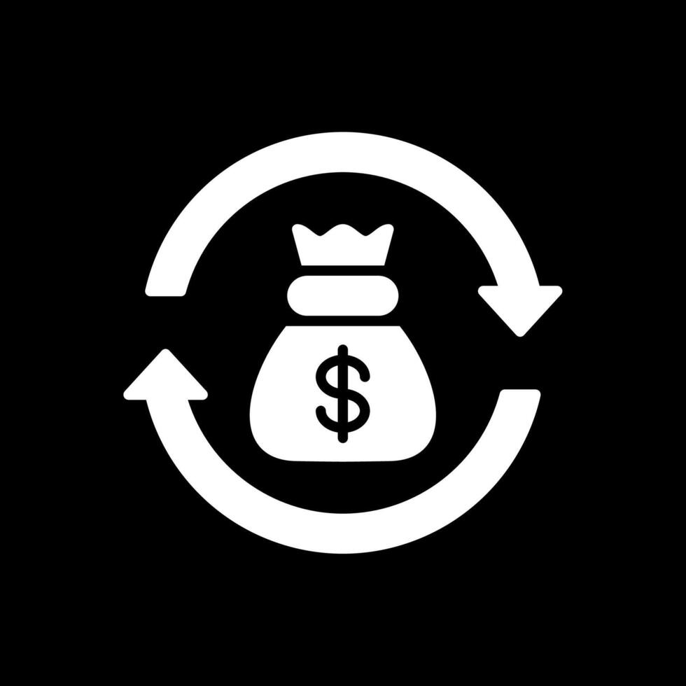 Return Of Investment Glyph Inverted Icon Design vector