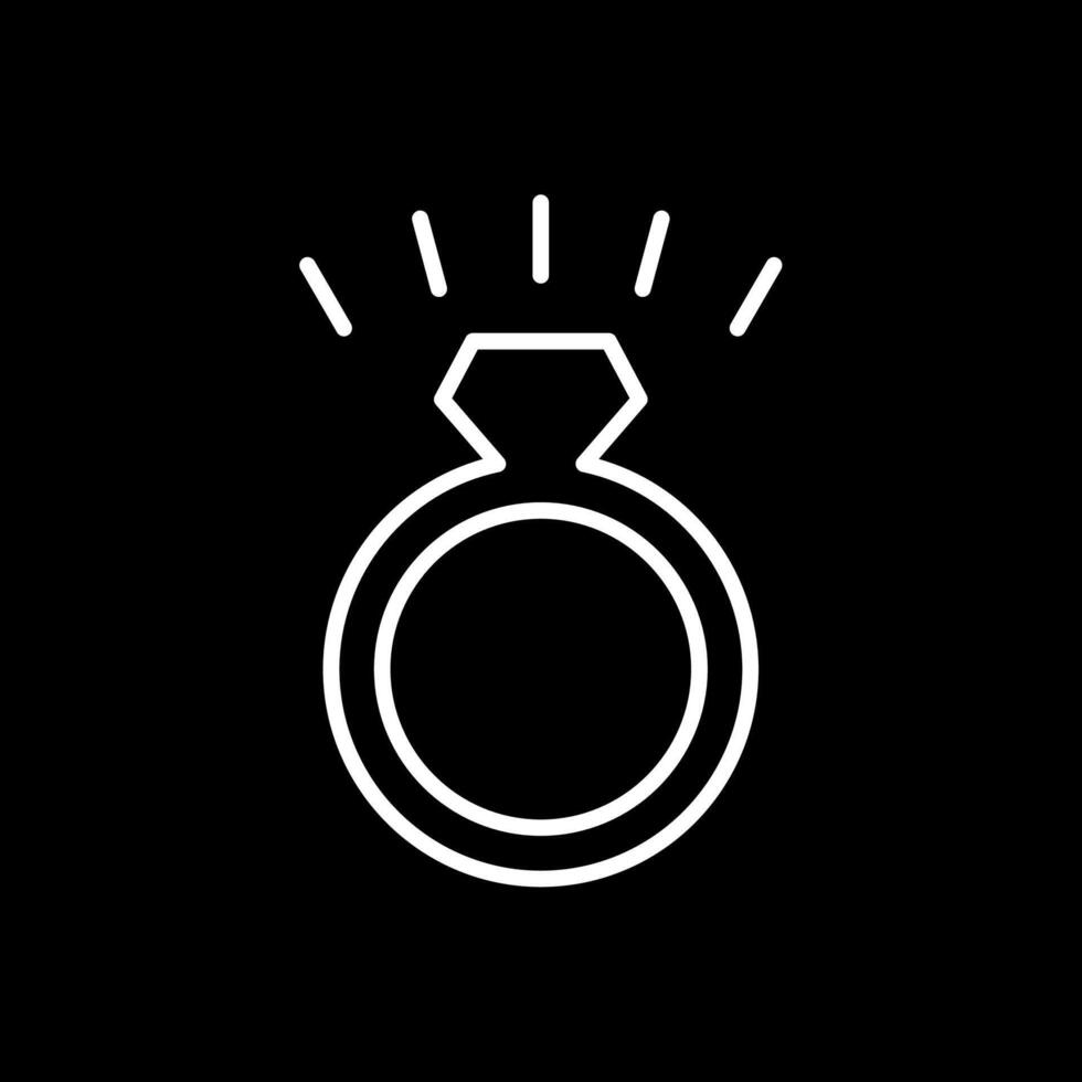 Diamond Ring Line Inverted Icon Design vector