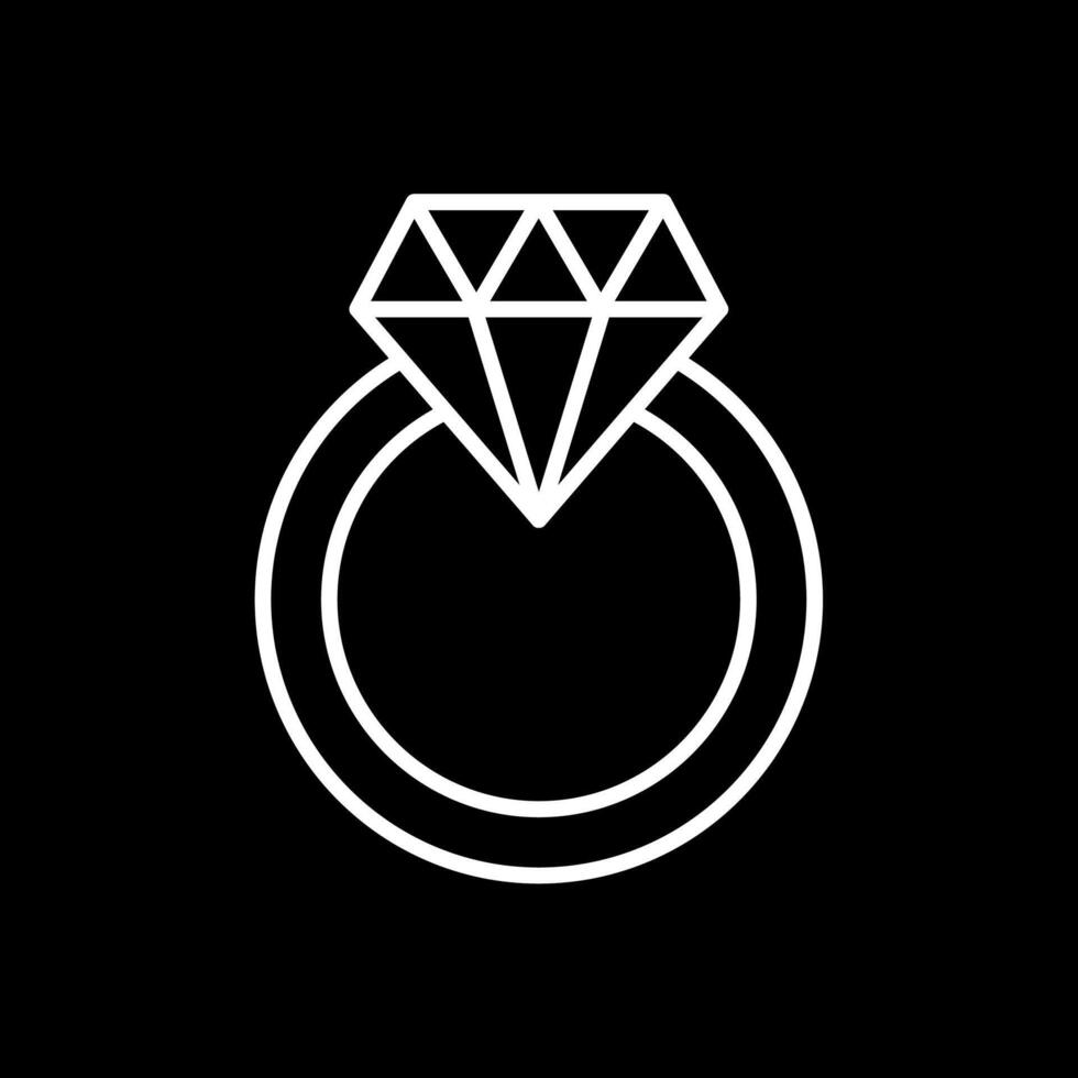 Diamond Ring Line Inverted Icon Design vector