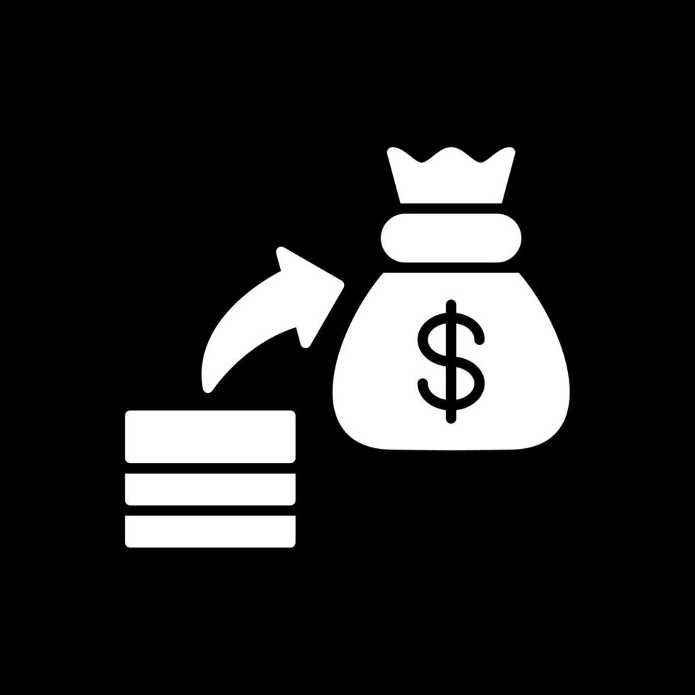 Increase Glyph Inverted Icon Design vector