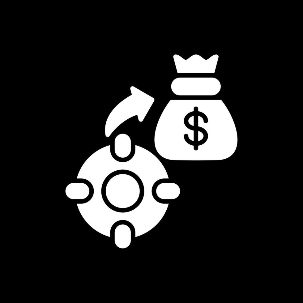 Aim Glyph Inverted Icon Design vector