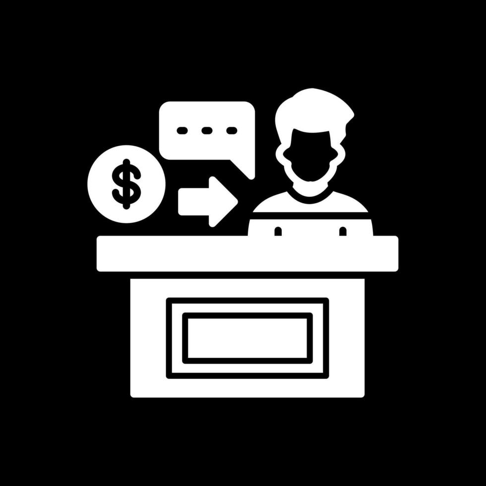 Otc Trading Glyph Inverted Icon Design vector