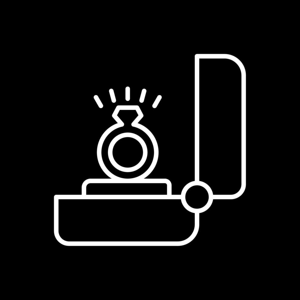 Engagement Ring Line Inverted Icon Design vector