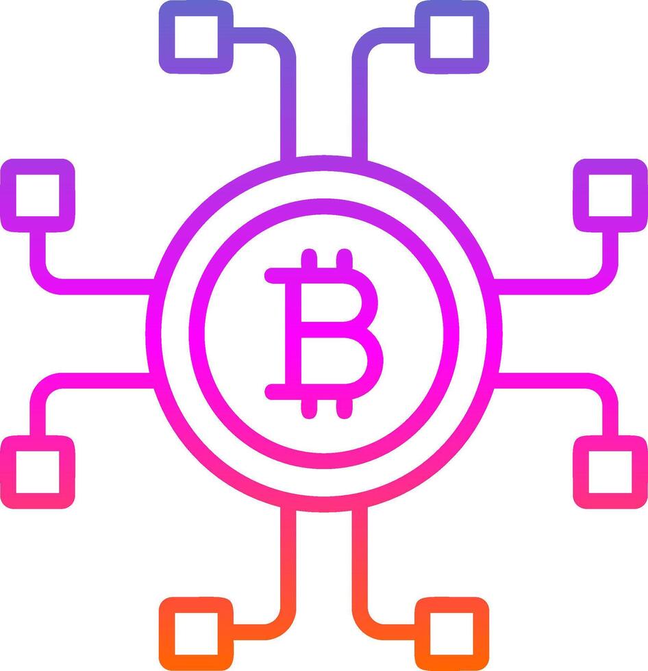 Decentralized Decentralized Line Gradient Icon Design vector