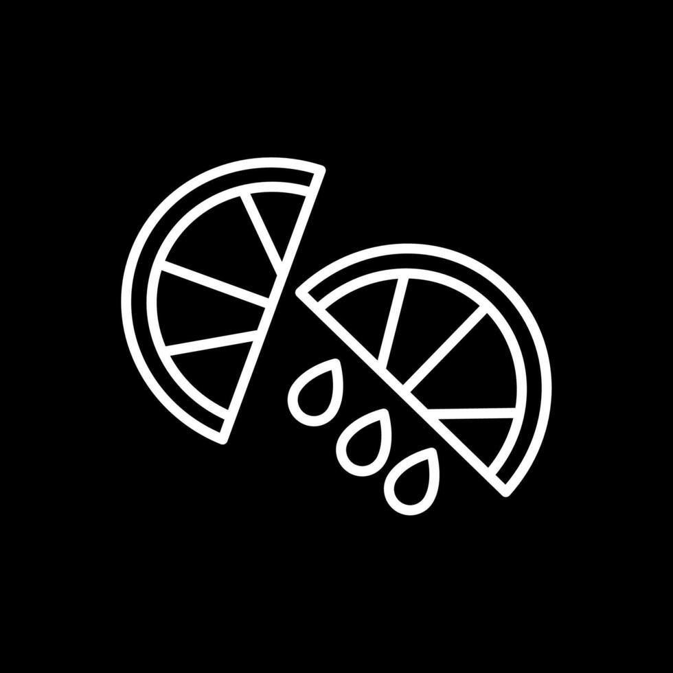Lemon Slice Line Inverted Icon Design vector