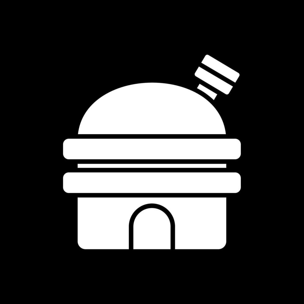 Observatory Glyph Inverted Icon Design vector