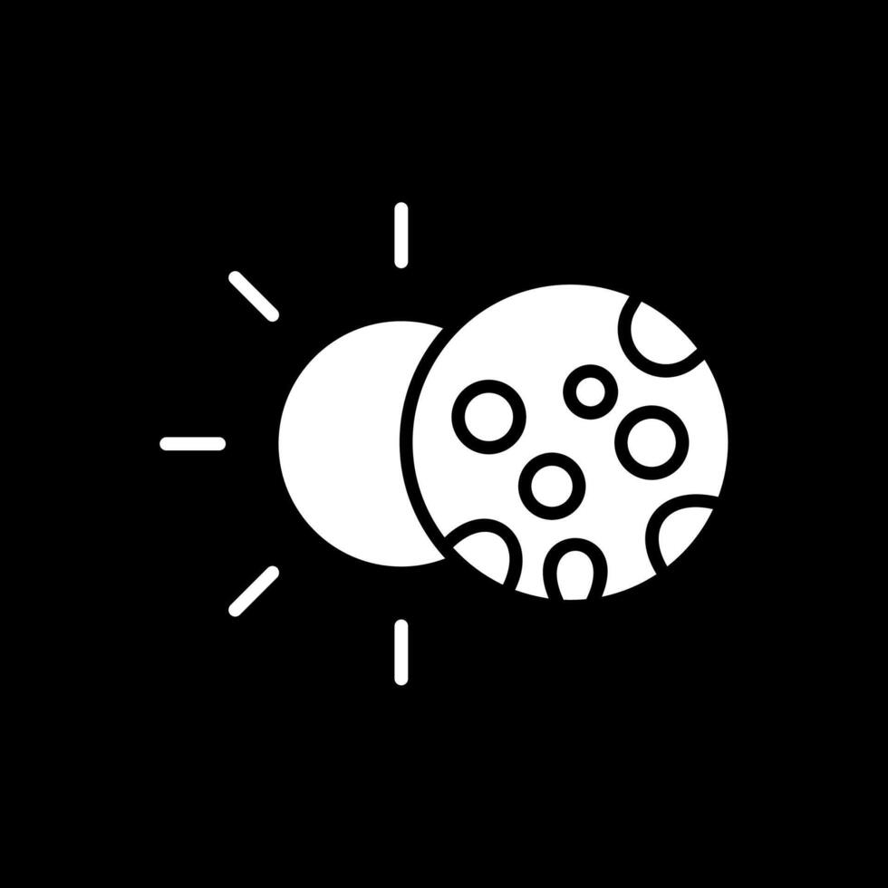 Eclipse Glyph Inverted Icon Design vector