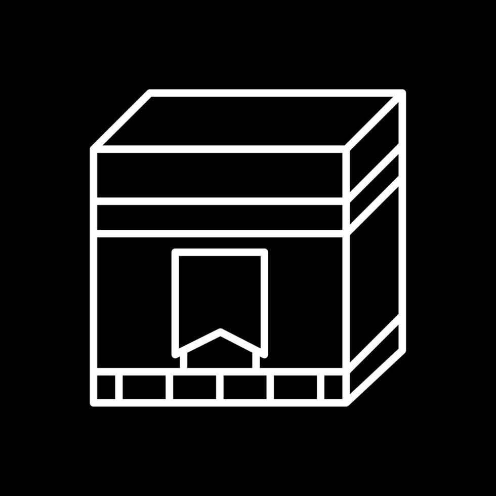 Kaaba Line Inverted Icon Design vector