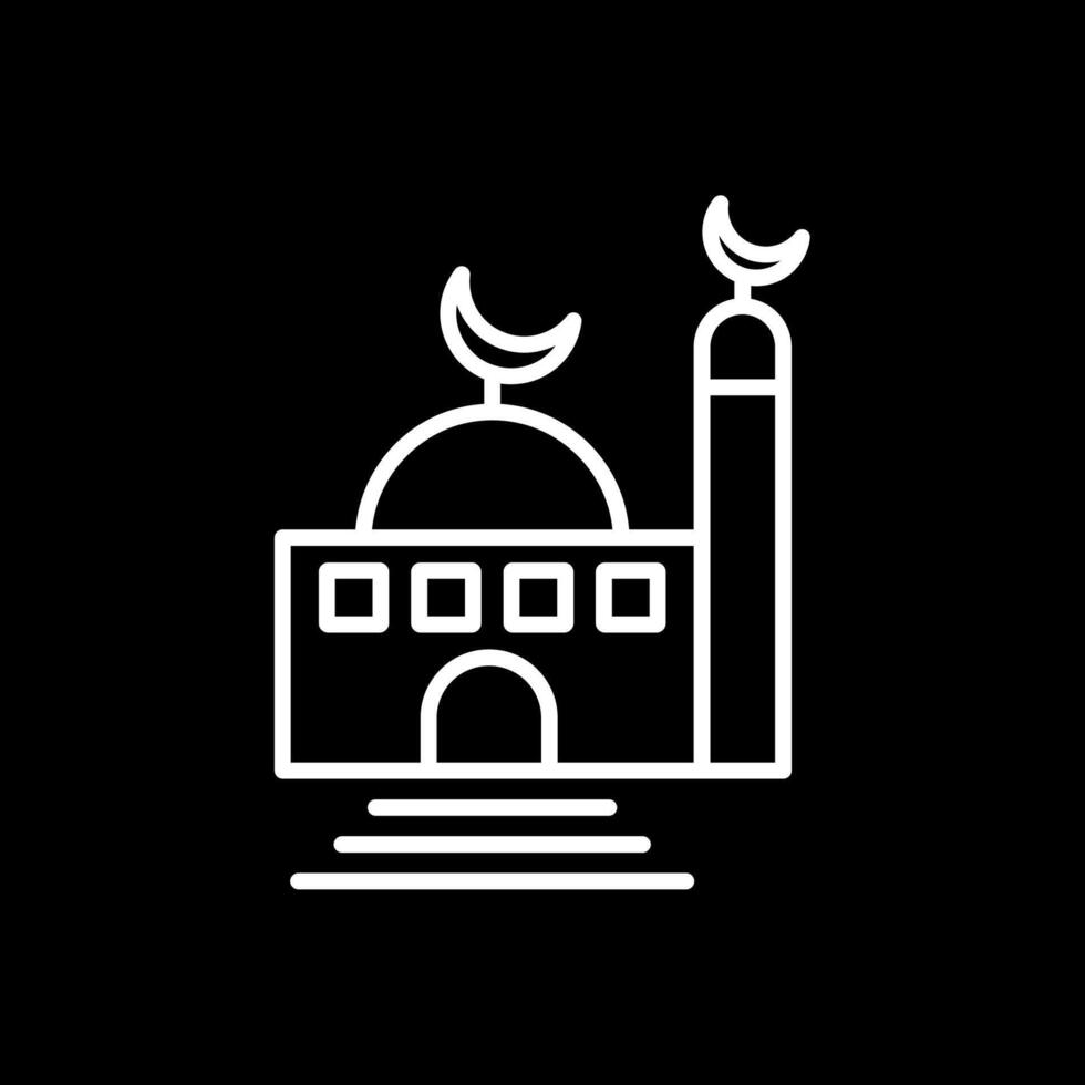 mezquita línea invertido icono diseño vector