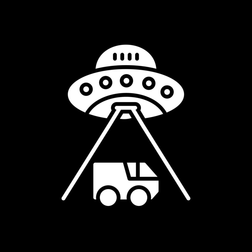 Ufo Glyph Inverted Icon Design vector