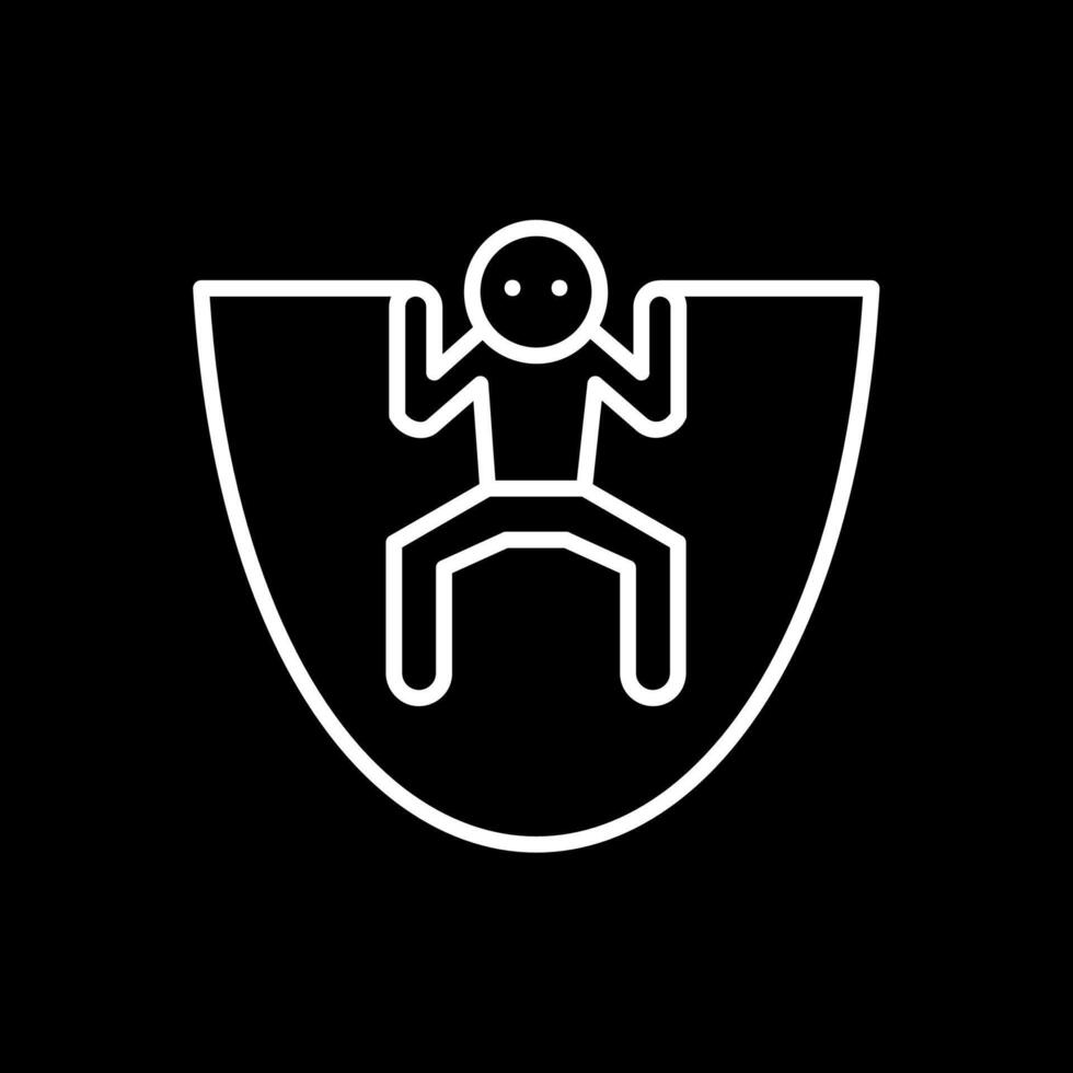 Skipping Line Inverted Icon Design vector