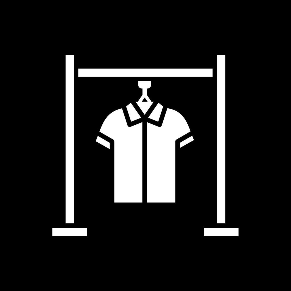 Clothing Rack Glyph Inverted Icon Design vector