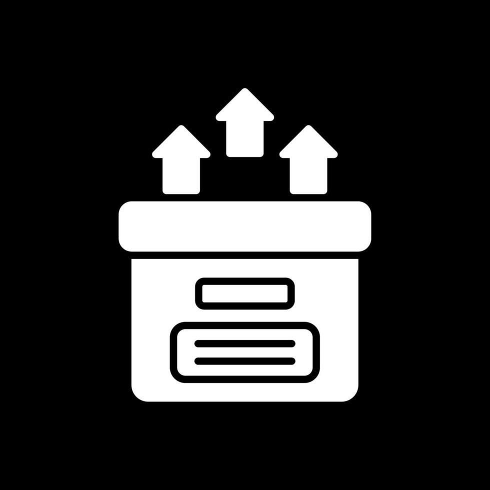 Storage Box Glyph Inverted Icon Design vector