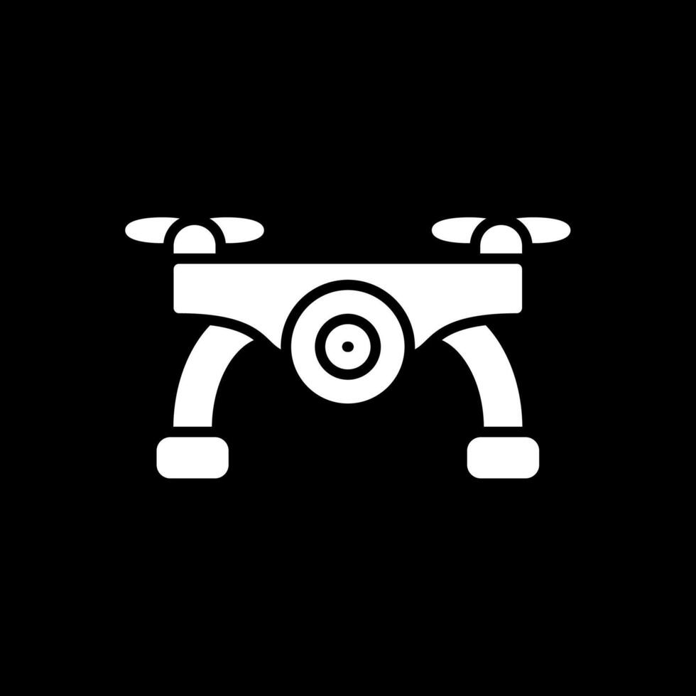 Camera Drone Glyph Inverted Icon Design vector