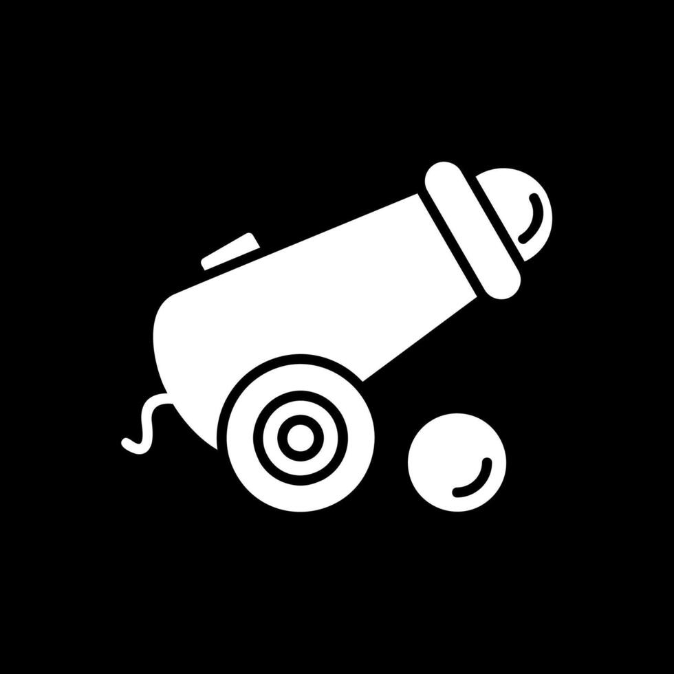 Cannon Glyph Inverted Icon Design vector