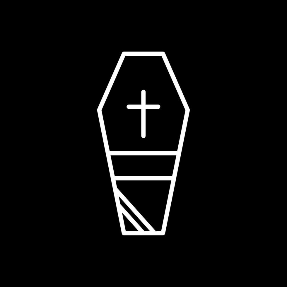 Coffin Line Inverted Icon Design vector