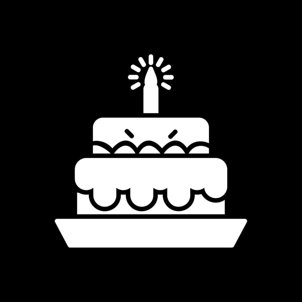 Cake Glyph Inverted Icon Design vector